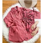 Vitamin A  Pink Button Down Shirt & shorts sz M Photo 3
