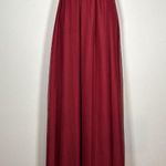 Azazie  Burgundy Bridesmaid Wedding Dress V-Neck Tie Waist Maxi Dress Size A10 Photo 0