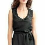 Banana Republic  Silk Beaded Necklace Neckline Sash‎ Belt Black Dress Wome… Photo 1