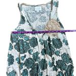 Deletta  Blue and Cream Floral Tank Top Size Medium Photo 3