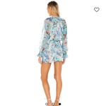 Hemant and Nandita NWOT x Revolve Teien In blue Romper colorful coquette coastal chiffon watercolor floral Print Long Sleeve Shorts Photo 1