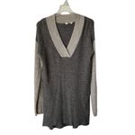 Anthropologie Moth Vneck Soft Boulders Wool Alpaca Pullover Sweater Colorblock M Gray Size M Photo 1
