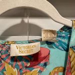 Victoria's Secret Vintage gold label  Silk Robe Seashells Print Aqua Blue L *read Photo 1