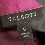 Talbots 100% Silk Blouse Pink Black Stripe 3/4 Sleeve Dupioni Cocktail Party Top Photo 1