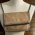 Custom Made Genuine Leather Mottled Tan Removable Gunmetal Chain Crossbody Bag Photo 0