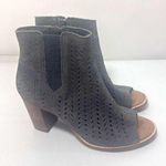 Toms Booties Womens 6 Majorca Suede Peep Toe Ankle Boots Boho Perforated… Photo 0