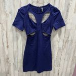 Anthropologie  Blue Ponte Cut Out Mini Dress Sexy Night Out Club Womens XS Photo 2