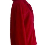 Melissa Paige Coat Faux Fur Red Soft Warm Holiday Teddy Jacket Size Small Photo 3