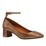 Coach Ankle Strap Pump Metallic Suede Size 9 Photo 2