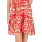 Joy Joy  Tiered Trim Halter Dress in Red Rowan Size Small Photo 0