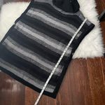 Calvin Klein Cowl Neck Poncho Sweater Grey & Black Stripes Photo 6