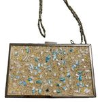 Gold Glitter Stone Clutch Evening Box Handbag Shoulder Handbag Photo 0