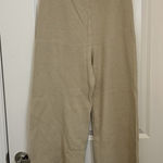 Free People  Beach Hailee Waffle Knit Wide Leg Pants Beige L Athleisure‎ Resort Photo 0