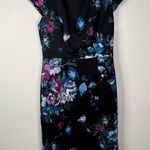 Betsey Johnson Black Floral Cap Sleeve Sheath Dress Photo 1