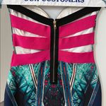 Wow Couture  Colorful Printed Bandage Bodycon Strapless Dress Photo 4