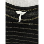 Kirra  Black Gold Thin Dolman Sleeve Blouse High Low Short Sleeve Size Small Photo 6