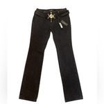 Versace Medusa Belted Low Rise Flare Jeans Faded Washed Black Size 30 NWT Photo 6