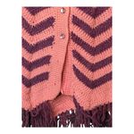 Vintage Pink Purple Chevron Crochet Fringe Cape Poncho Cardigan One Size Size undefined Photo 6