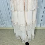 Just Me NWT  Women's Pink Lace Ruffle Tiered Boho Sleeveless Pleated Dress Size M Photo 3