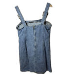 Forever 21 Y2K Denim Bodycon Mini Dress Large Blue Buckles Western Boho Fitted Casual Cute Photo 1