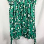 Adrienne Vittadini XL Dress Green Floral Metallic Belted Crepe Sleeveless 1227 Photo 3