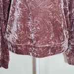 Andrew Marc  Pink Crushed Velvet Cowl Neck Activewear Pullover NWT Size Small Photo 3