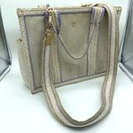 Eric Javits New York Lil Côte d’Azur Beige Purple Tote Bag Canvas Shoulder Bag Photo 1