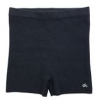 Alo Scholar Knit High Waist Short Womens Small Black Athleisure Cashmere Photo 1