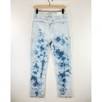 Paige  Womens Jeans Blue Indigo Tie Dye Hoxton Slim Crop Straight Raw Hem Size 29 Photo 2