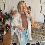 Free People anthropologie white floral flowy kimono shall Photo 1