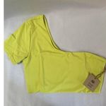 FP Toast Swim One Shoulder Swim Crop Top Daiquiri Green/Yellow SZ SM Green Photo 0