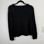 Longaberger  Vintage Black Christmas Sweater Embroidered Tree Heels Womens Large Photo 5