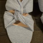 J.Crew  Women's seersucker Knotted Sandals - glitter block heel Photo 3