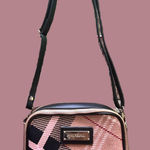 Spartina 449 Pink and Black Crossbody Bag with Geometric Design Photo 0
