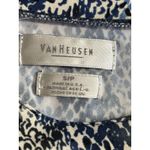 Van Heusen ‎ Blue/White/Black Short Sleeve Scoop Neck Ruffle Blouse Size S Photo 4