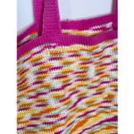 Handmade  Pink and Yellow Large Crochet Tote Photo 1