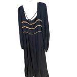 La Lavon Navy Blue Square Neck Ric Rac Trim Tiered Maxi Dress Size L Black Size L Photo 1