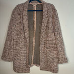Nanette Lepore Pink‎ Tweed Metallic Open Front Blazer Women’s XL Classic Work Pink Photo 0