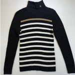 Lauren Ralph Lauren Women's Black Striped Turtleneck Knit Sweater Size M Photo 0