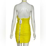 Mistress Rocks  SEXY Yellow Ruched Halter Mini Dress Size XSmall Photo 2