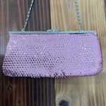 Y2k Vintage Elegant Pink Sequin Clutch with Silver Chain Photo 2