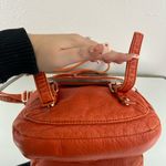 GAL Orange Faux Leather Retro Flap Over Dual Buckle Crossbody Saddle Bag Purse Photo 10