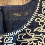 THML Blue and White Embellished Sleeveless Blouse Photo 1