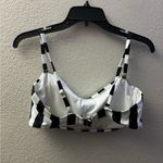 Shade & Shore Black and White Striped Bikini Top XL Photo 2