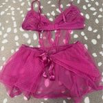 Victoria's Secret  lingerie bows Sexy Sheer Dotted Mesh Lace Babydoll coquette Photo 6