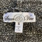 Stem & Vine Gray Striped Fringed Hoodie Knit Poncho Size Small Photo 4