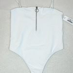 frankie's bikinis Flash High Leg White Zip One Piece Photo 5