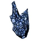 J.Crew NWT  Ruched One-Shoulder One-Piece Swimsuit Midnight-Blue Floral Size 24 Photo 1