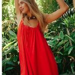 Free People Rae Mini Dress in Mandarin Red Swingy Scoop Neck Size M Medium NWT!! Photo 0