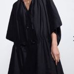 Brochu Walker Black St. Tropez Waist Chest Tie Eyelet Collar Oversized Dress M Photo 1